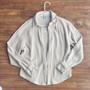 Women's Beige Button Down Shirt